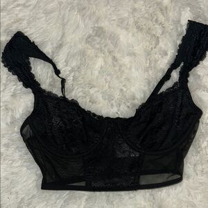 Forever 21 Black Bra with Braided Straps